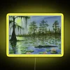 Alligator In The Moonlight Digital Watercolor Art RGB Neon Sign - Image 5