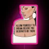 Customizable color-changing LED sign for personal or commercial use.