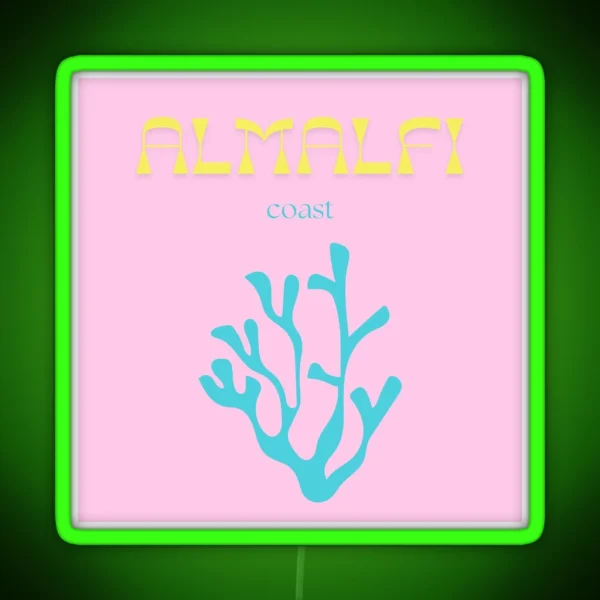 Almalfi Coast Preppy Wall Art RGB Neon Sign
