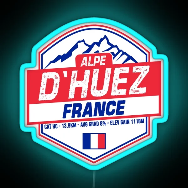 Alpe D Huez Cycling France RGB Neon Sign