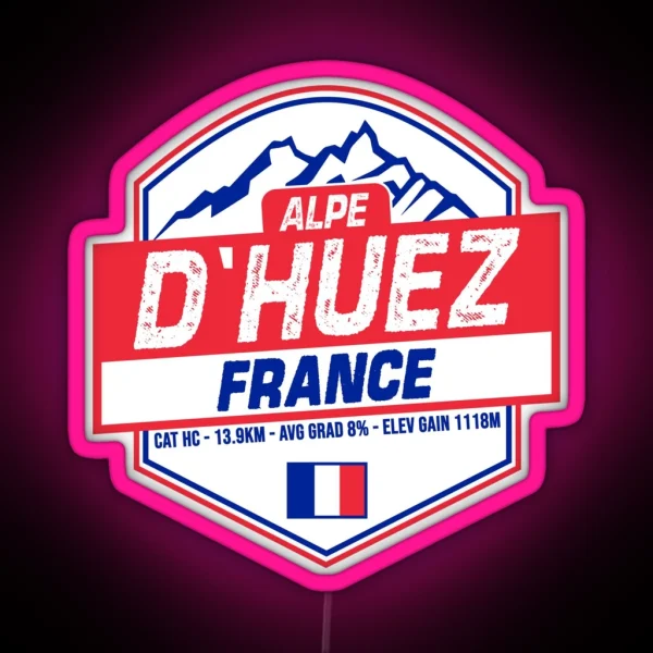 Alpe D Huez Cycling France RGB Neon Sign