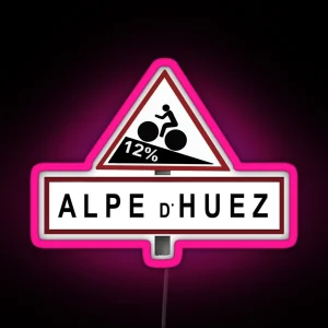 Alpe D Huez Road Sign Cycling RGB Neon Sign