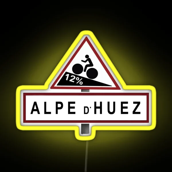 Alpe D Huez Road Sign Cycling RGB Neon Sign