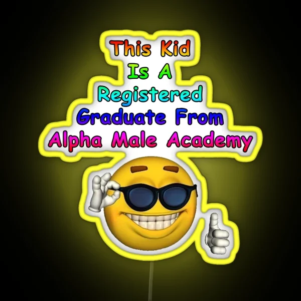 Alpha Male Academy Graduate RGB Neon Sign