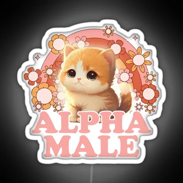 Alpha Male Cat Kitten Funny Animal RGB Neon Sign