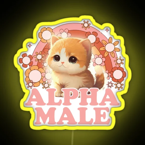 Alpha Male Cat Kitten Funny Animal RGB Neon Sign