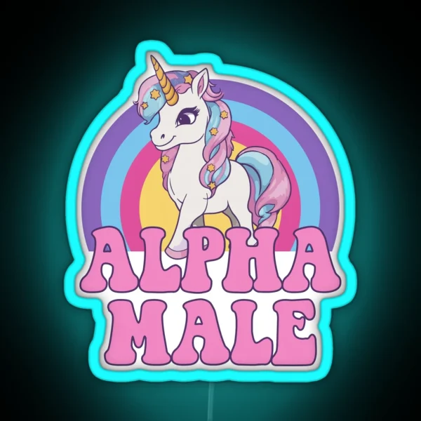Alpha Male Unicorn I RGB Neon Sign