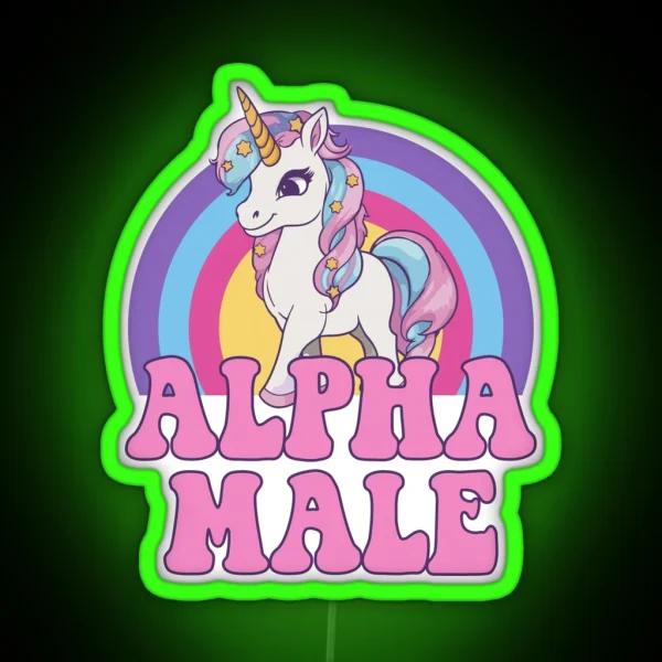 Alpha Male Unicorn I RGB Neon Sign