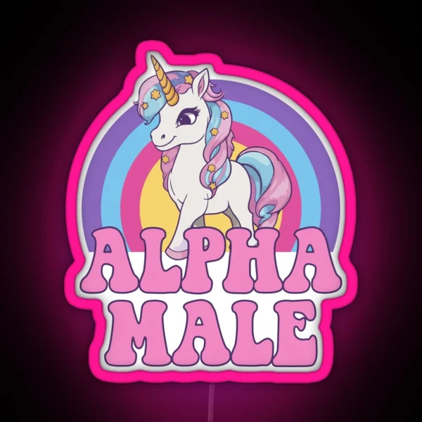 Alpha Male Unicorn I RGB Neon Sign