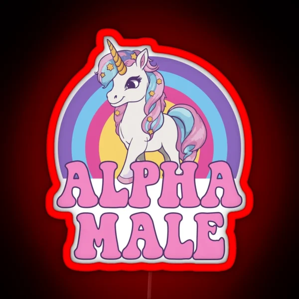 Alpha Male Unicorn I RGB Neon Sign
