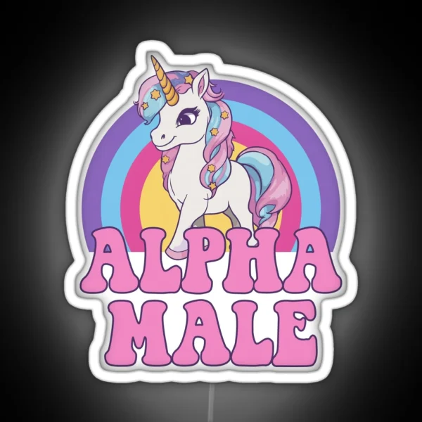 Alpha Male Unicorn I RGB Neon Sign