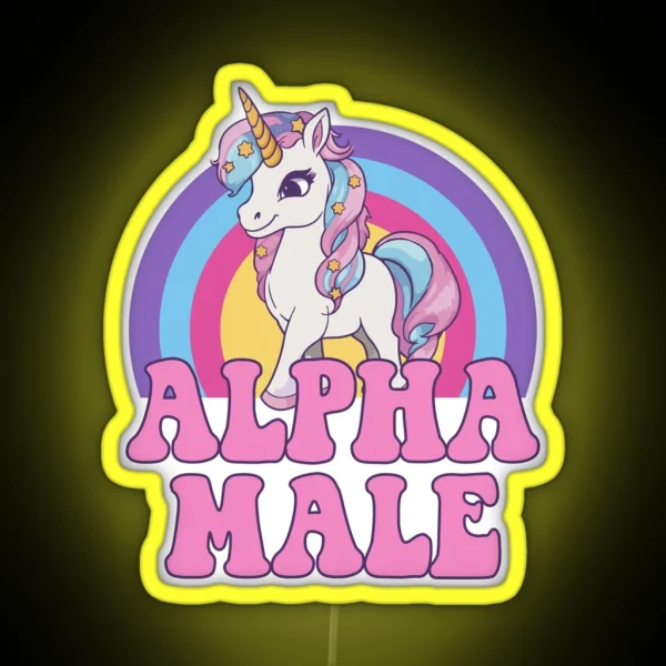 Alpha Male Unicorn I RGB Neon Sign