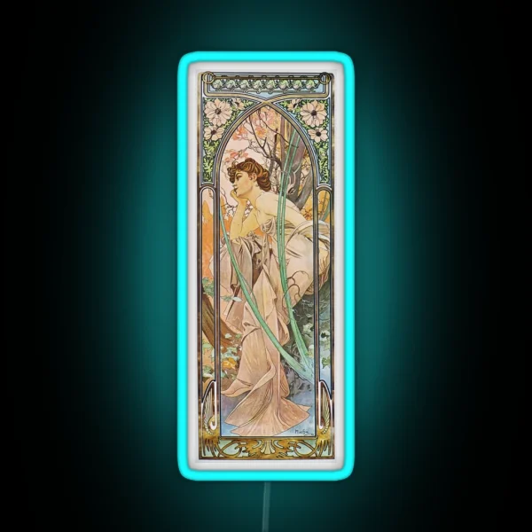 Alphonse Mucha Evening Reverie RGB Neon Sign