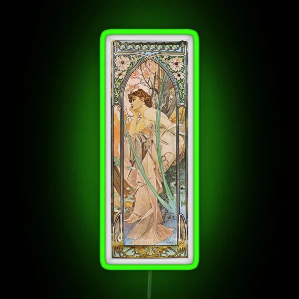 Alphonse Mucha Evening Reverie RGB Neon Sign