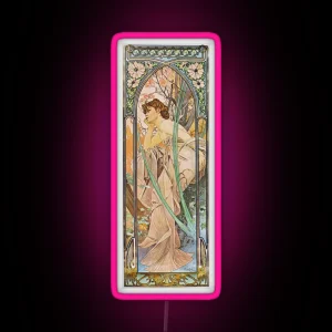 Alphonse Mucha Evening Reverie RGB Neon Sign