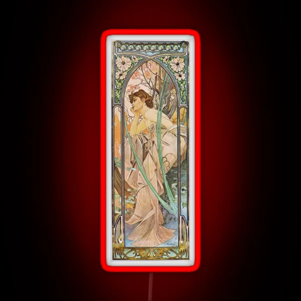 Alphonse Mucha Evening Reverie RGB Neon Sign