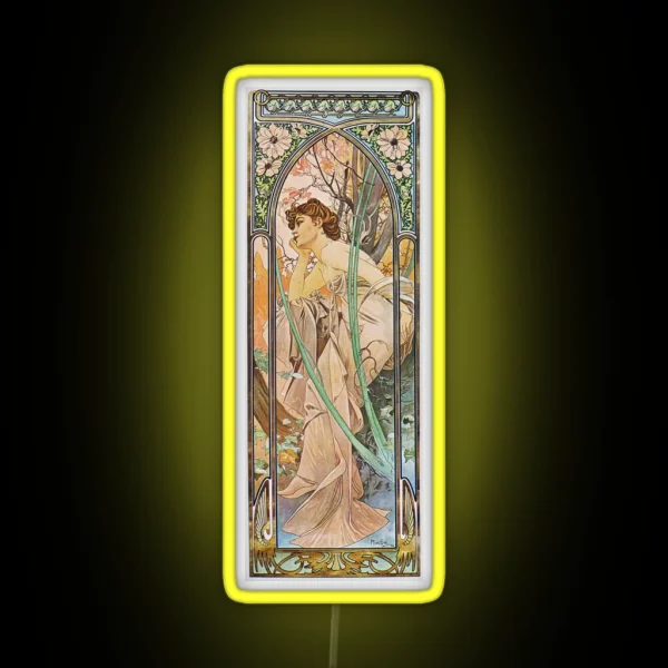 Alphonse Mucha Evening Reverie RGB Neon Sign