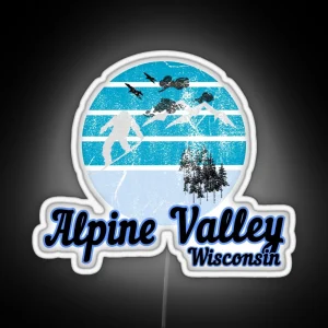 Alpine Valley Wisconsin Usa Winter Ski Resort RGB Neon Sign