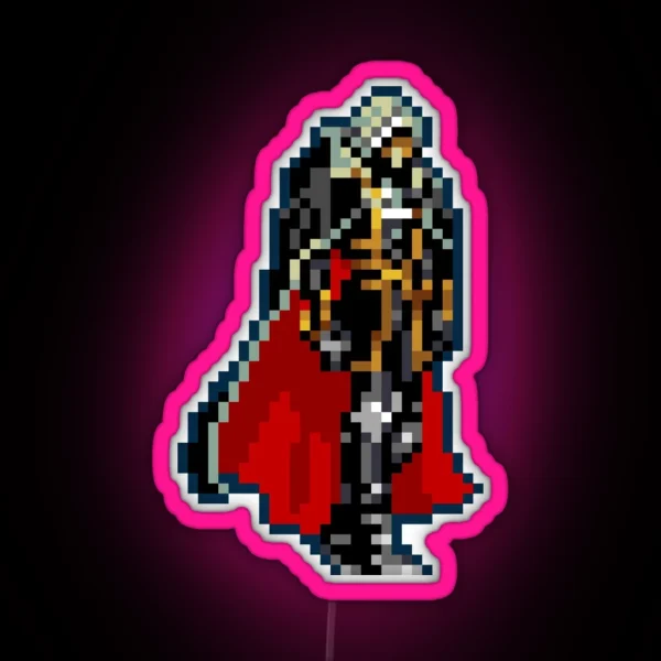 Alucard Black And Red Cape Classic 32 Bit Retro RGB Neon Sign