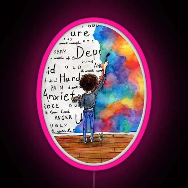 Always Keep Fighting Watercolor Painting 2015 REVAMP RGB Neon Sign