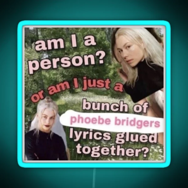 Am I A Person Or Am I Just A Bunch Of Phoebe Bridgers RGB Neon Sign