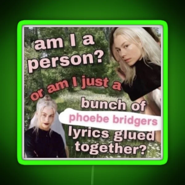 Am I A Person Or Am I Just A Bunch Of Phoebe Bridgers RGB Neon Sign