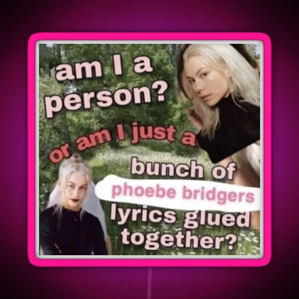 Am I A Person Or Am I Just A Bunch Of Phoebe Bridgers RGB Neon Sign