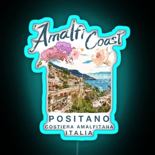 Amalfi Coast Italy Positano Vintage Italia RGB Neon Sign
