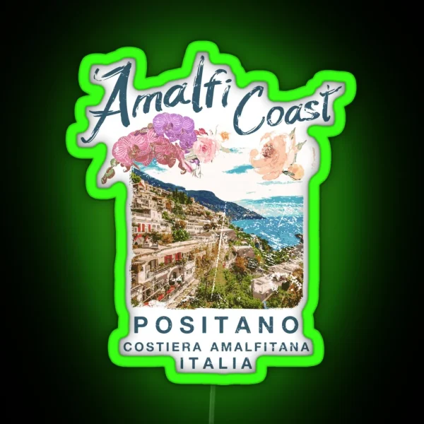 Amalfi Coast Italy Positano Vintage Italia RGB Neon Sign