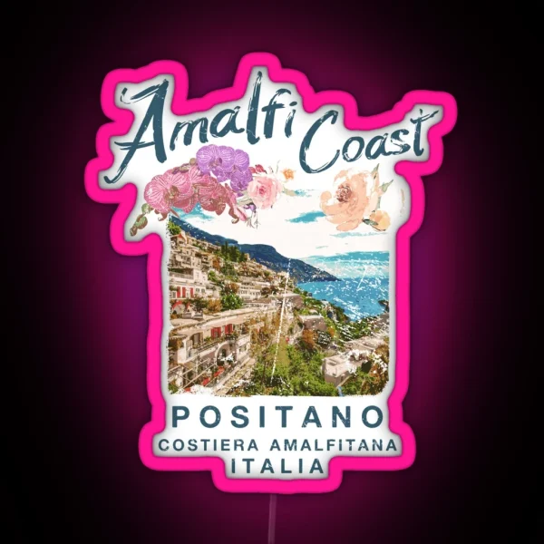 Amalfi Coast Italy Positano Vintage Italia RGB Neon Sign