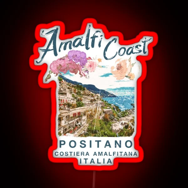 Amalfi Coast Italy Positano Vintage Italia RGB Neon Sign