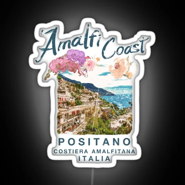 Amalfi Coast Italy Positano Vintage Italia RGB Neon Sign