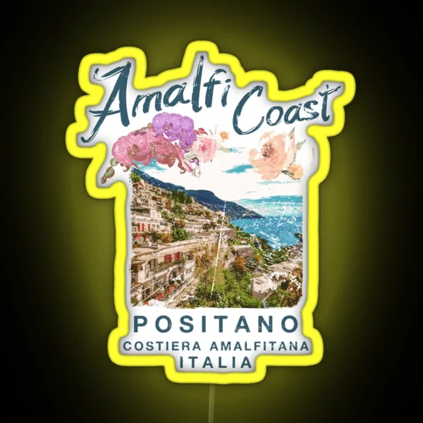 Amalfi Coast Italy Positano Vintage Italia RGB Neon Sign