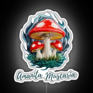 Amanita Muscaria Beautiful Mushroom RGB Neon Sign