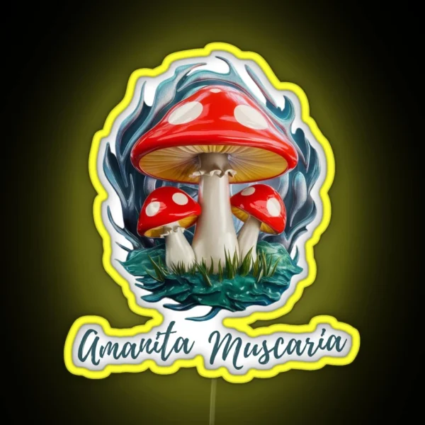 Amanita Muscaria Beautiful Mushroom RGB Neon Sign