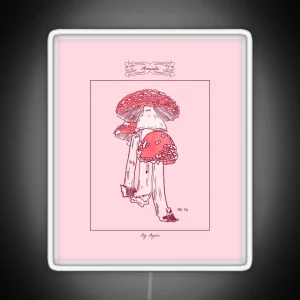 Amanita Muscaria Botanical Illustration Vintage Kitchen Art RGB Neon Sign