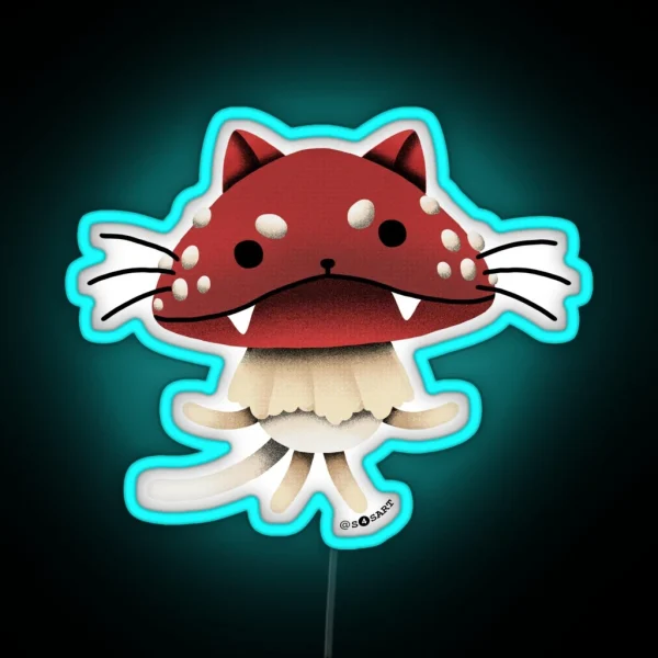 Amanita Muscaria Cat RGB Neon Sign