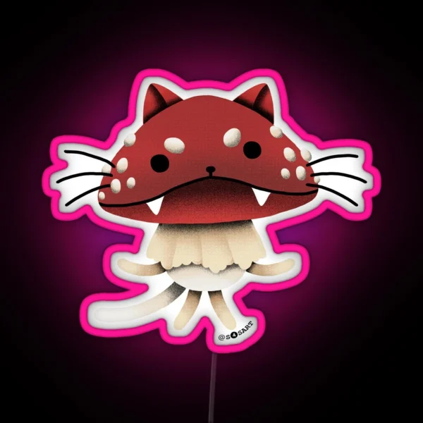 Amanita Muscaria Cat RGB Neon Sign