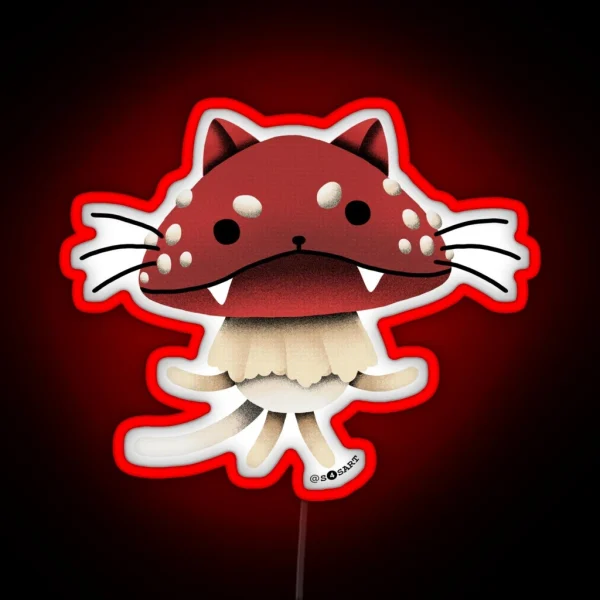 Amanita Muscaria Cat RGB Neon Sign