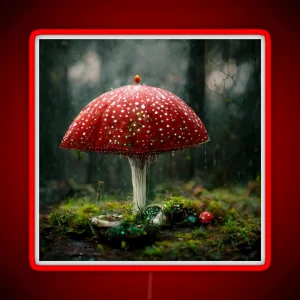 Amanita Muscaria In The Rain RGB Neon Sign