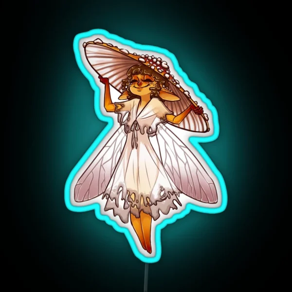 Amanita Muscaria Mushroom Fairy RGB Neon Sign