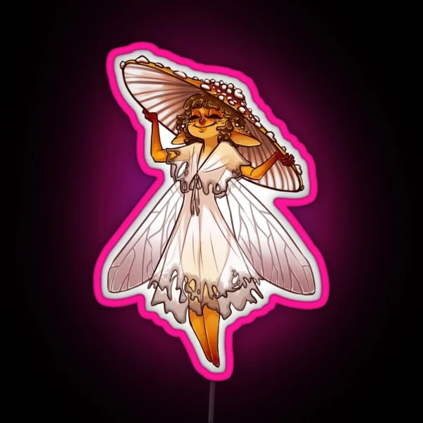 Amanita Muscaria Mushroom Fairy RGB Neon Sign