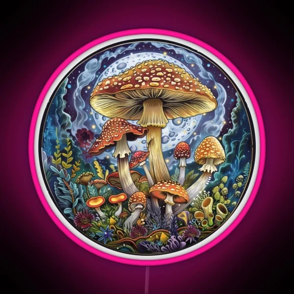 Amanita Muscaria Mushroom RGB Neon Sign