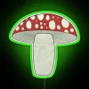 Vibrant Amanita Muscaria-inspired neon wall art for psychedelic home decor enthusiasts