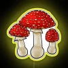 Vibrant LED mushroom display with colorful RGB lighting effects available.