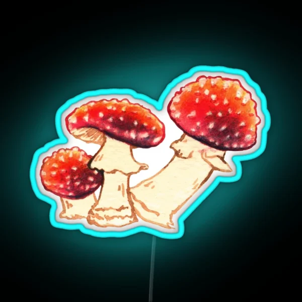 Amanita Muscaria Trio RGB Neon Sign