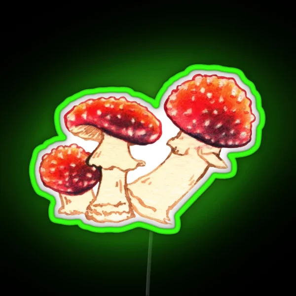 Amanita Muscaria Trio RGB Neon Sign