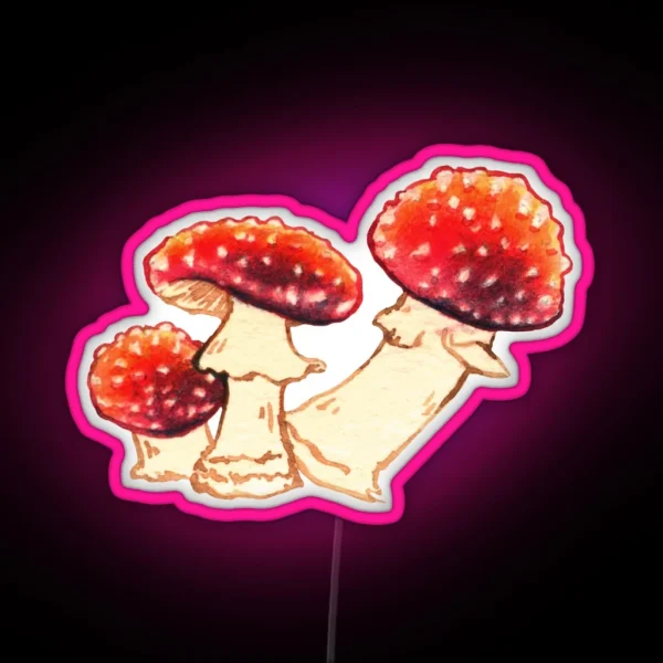 Amanita Muscaria Trio RGB Neon Sign