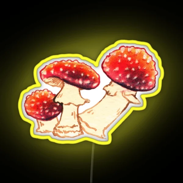 Amanita Muscaria Trio RGB Neon Sign