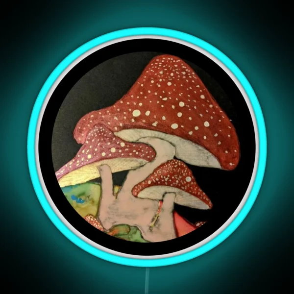 Amanita Mushrooms RGB Neon Sign